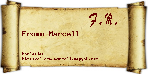 Fromm Marcell névjegykártya